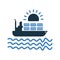 Chartering, maritime, ocean icon. Editable vector logo