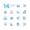 Charts and diagrams - set of line design style icons