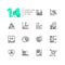 Charts and diagrams - set of line design style icons
