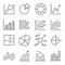 Charts and Diagrams Vector Color Line Icon Set. Contains such Icons as Bubble Chart, Column Chart, Pie Chart, Bar Chart and more.