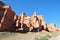 Charyn Canyon in Kazakhstan. Valley of castles in Kazakhstan. An analogue of the American Grand Canyon. Colorful stone mountains