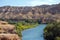 Charyn river and canyon in summer. Outdoor tourism in Kazakhstan.