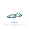 Chase icon. Linear vector illustration from racing collection. Outline chase icon vector. Thin line symbol for use on web and