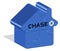 Chase logotype in 3d form on ground