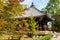 Chashitsu, tea ceremony room, architectural space designed to be used for tea ceremony, with carved wooden roof.