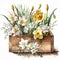 Chasing Away the Winter Blues: Watercolor Daffodils in Soft Hues AI Generated