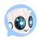 Chat Bot Cute In Speech Bubble Icon Concept Of Chatbot Or Chatterbot Technology