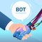 Chat Bot Hand Shaking With People Robot Virtual Assistance Of Website Or Mobile Applications, Artificial Intelligence