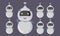 Chat bot is installed. Kawaii helper robot with different emotions is cheerful, in love, caring, angry, surprised for online custo