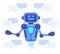 Chat bot support. Chat bot assistant online conversation, robots support chatting, virtual assistant talk service