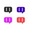 Chat bot vector icon with different colors. Voice support service chat bot,virtual online help customer support