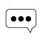 Chat box icon. Ellipsis sign. Dialogue symbol. Outline art. Communication message. Vector illustration. Stock image.