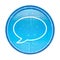 Chat bubble icon floral blue round button