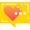 Chat bubble icon with heart comment vector