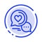 Chat Bubble, Message, Sms, Romantic Chat, Couple Chat Blue Dotted Line Line Icon