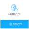 Chat Bubble, Message, Sms, Romantic Chat, Couple Chat Blue Outline Logo Place for Tagline