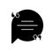 Chat bubble with quotation marks black glyph icon