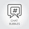 Chat bubbles line icon. Question sign, post symbol, quote cloud for interface for mobile apps, websites, social media