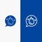 Chat, Career, Education, Motivation, Training Line and Glyph Solid icon Blue banner Line and Glyph Solid icon Blue banner