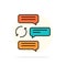 Chat, Chatting, Conversation, Dialogue, Auto, Robot Abstract Circle Background Flat color Icon