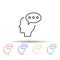 Chat, comment, brain multi color style icon. Simple thin line, outline vector of creative thinking icons for ui and ux, website or