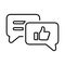 Chat, comment, feedback line icon. Outline vector