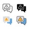 Chat, communication, message, warning icon