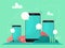 Chat concept messages notification on smartphone vector illustration, flat sms bubbles on mobile phone screen. Vector illustration