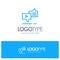 Chat, Connection, Marketing, Messaging, Speech Blue Outline Logo Place for Tagline