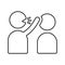 Chat, consort, parley outline icon. Line art vector