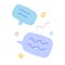 Chat doodles, text messaging concept, hand drawn icon, symbol of online discussion, abstract composition, dialog bubble