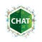 Chat floral plants pattern green hexagon button