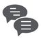 Chat glyph icon, message and communication, speech bubbles sign, vector graphics, a solid pattern on a white background.