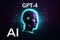 Chat GPT 4 AI Artificial Intelligence. robot and smartphone, using chatbot smart intelligence Ai generated