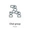 Chat group outline vector icon. Thin line black chat group icon, flat vector simple element illustration from editable people