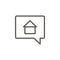 Chat, home, house vector icon. Simple element illustration from UI concept. Chat, home, house vector icon. Real estate concept