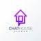 Chat house logo design ready to use