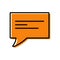 Chat icon. Dialog text