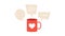 Chat icon with heart mug animation. Mug chatting with love. Love coffee talk logo, lovely cute coffee cup chat logo icon