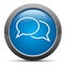 Chat icon premium blue round button vector illustration