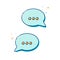 Chat Icon in trendy style - thin line flat design. Couple speech bubbles symbol for your web site design, logo, app, UI. Vector il