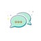 Chat Icon in trendy style - thin line flat design. Group speech bubbles symbol for your website design, logo, app, UI. Vector illu