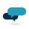 Chat icon vector design element. Blue talk bubble speech sign. Dialogue balloon. Vector illustration.