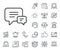 Chat line icon. Speech bubble sign. Place location, technology and smart speaker. Vector