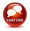 Chat live glassy brown round button
