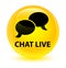 Chat live glassy yellow round button