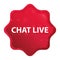 Chat Live misty rose red starburst sticker button