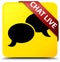 Chat live yellow square button red ribbon in corner