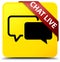 Chat live yellow square button red ribbon in corner