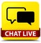 Chat live yellow square button red ribbon in middle